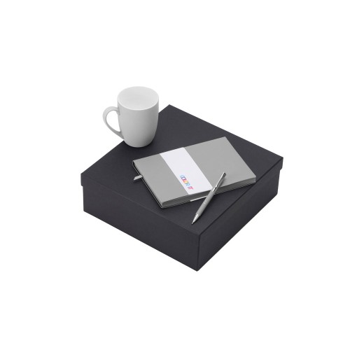 Подарочный набор с блокнотом С1, металлической ручкой и кружкой, серый