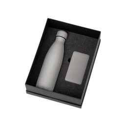 Подарочный набор с термобутылкой и повербанком С1, 5000 mAh, серый