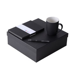 Подарочный набор с блокнотом С1, металлической ручкой и кружкой, черный