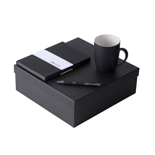 Подарочный набор с блокнотом С1, металлической ручкой и кружкой, черный