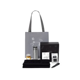 Подарочный набор «Re:f. Walk» с палантином, шоппером и термосом, черный