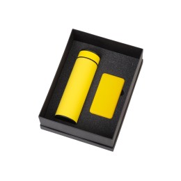 Подарочный набор с термосом и повербанком С2, желтый