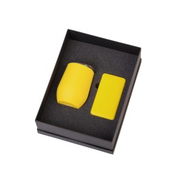 Подарочный набор с термокружкой и повербанком С2, 10000 mAh, желтый