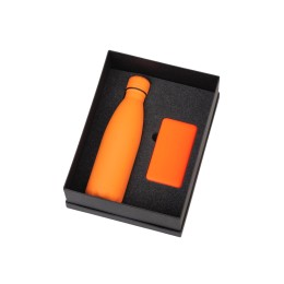 Подарочный набор с термобутылкой и повербанком С2, оранжевый