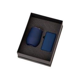 Подарочный набор с термокружкой и повербанком С2, 10000 mAh, темно-синий