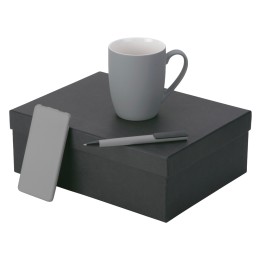 Подарочный набор c кружкой, пластиковой ручкой и повербанком С1, 5000 mAh, серый