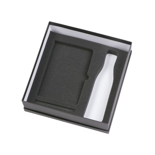 Подарочный набор с блокнотом С1, металлической ручкой и термобутылкой, красный