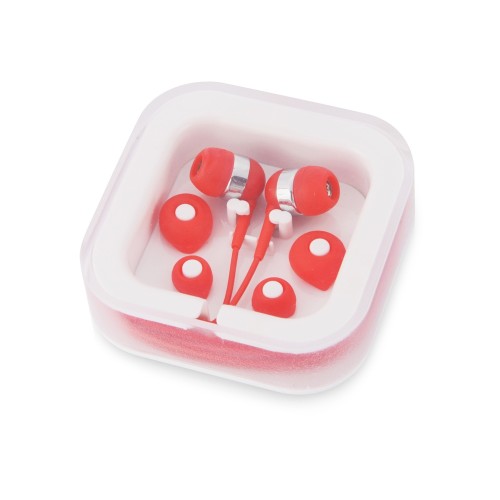 Подарочный набор Non-stop music с наушниками и зарядным устройством, красный