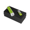 Подарочный набор Flashbank с флешкой и зарядным устройством, зеленый