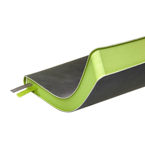 Ежедневник А5 датированный "Boston" 2027, серый с салатовым обрезом