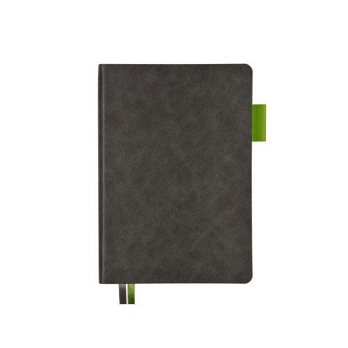 Ежедневник А5 датированный "Boston" 2027, серый с салатовым обрезом