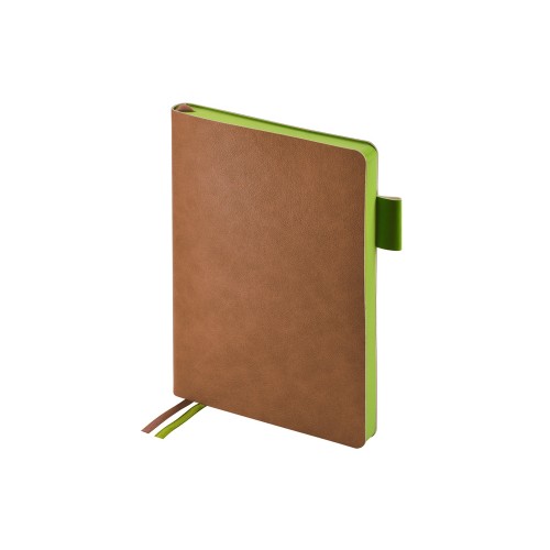 Ежедневник А5 датированный "Boston" 2027, коричневый с салатовым обрезом