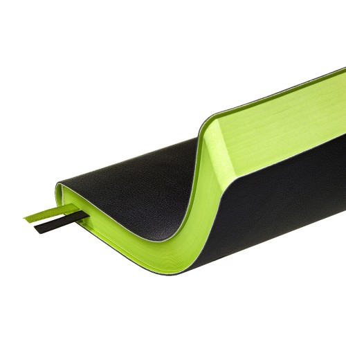 Ежедневник А5 датированный "Boston" 2027, черный с салатовым обрезом