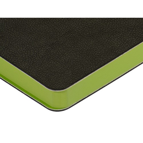 Ежедневник А5 датированный "Boston" 2027, черный с салатовым обрезом