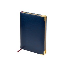 Ежедневник А5 датированный «Sidney Nebraska» 2026, синий (золотой обрез, золотые уголки)