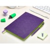 Ежедневник А5 датированный "Boston" 2027, фиолетовый с салатовым обрезом