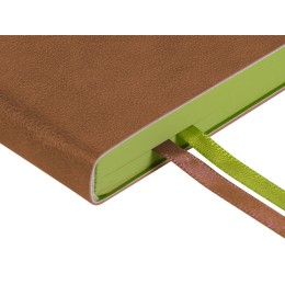 Ежедневник А5 датированный "Boston" 2027, коричневый с салатовым обрезом