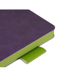 Ежедневник А5 датированный "Boston" 2027, фиолетовый с салатовым обрезом
