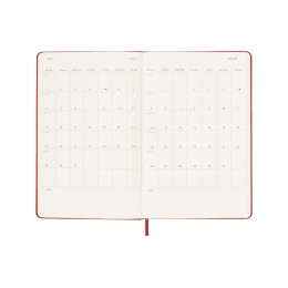 Записная книжка 12 месяцев на 2024 год, в твердой обложке, красный, Large, 13х21