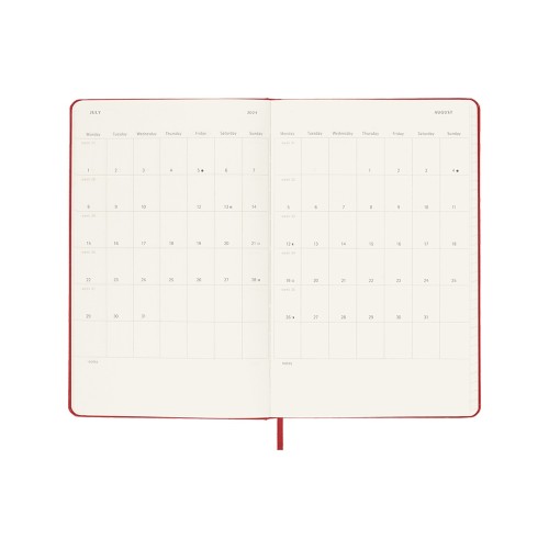 Записная книжка 12 месяцев на 2024 год, в твердой обложке, красный, Large, 13х21