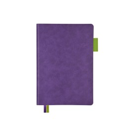 Ежедневник А5 датированный "Boston" 2027, фиолетовый с салатовым обрезом