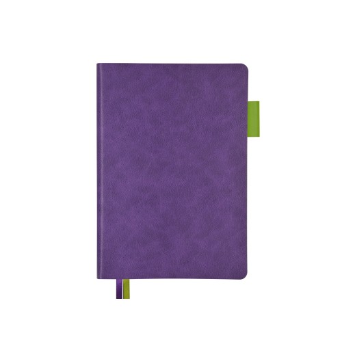 Ежедневник А5 датированный "Boston" 2027, фиолетовый с салатовым обрезом