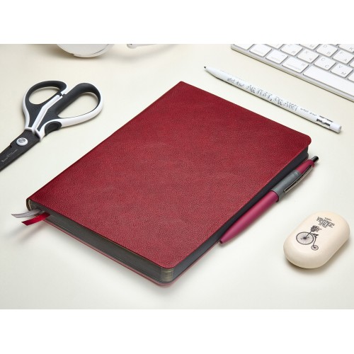 Ежедневник А5 датированный "Boston" 2027, бордовый с серым обрезом