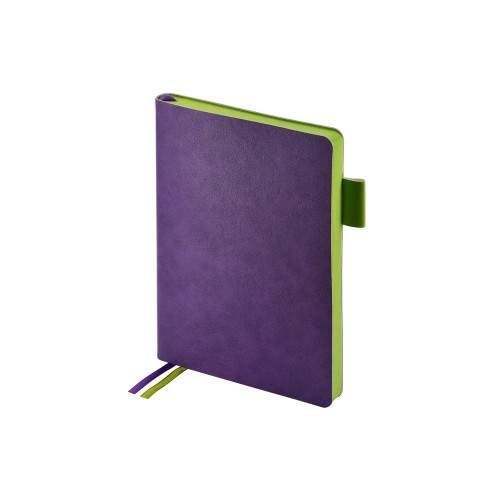 Ежедневник А5 датированный "Boston" 2027, фиолетовый с салатовым обрезом