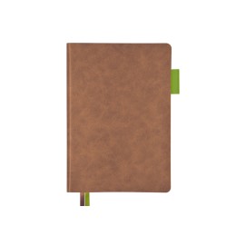 Ежедневник А5 датированный "Boston" 2027, коричневый с салатовым обрезом