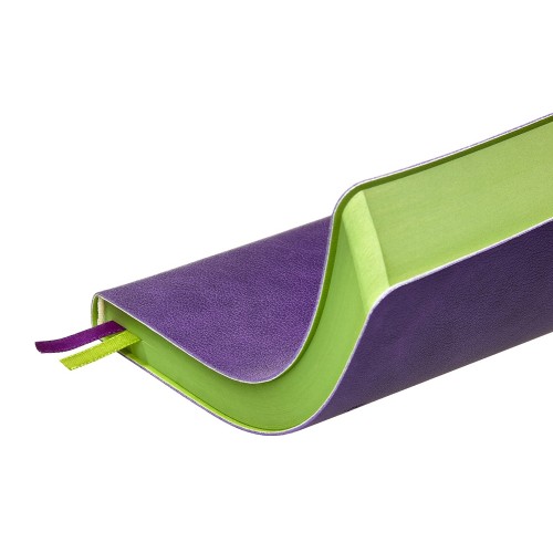 Ежедневник А5 датированный "Boston" 2027, фиолетовый с салатовым обрезом