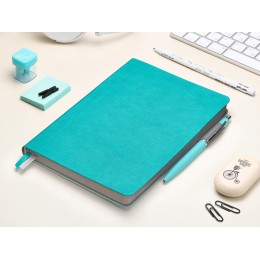 Ежедневник А5 датированный "Boston" 2027, морская волна с серым обрезом