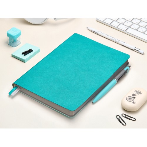 Ежедневник А5 датированный "Boston" 2027, морская волна с серым обрезом