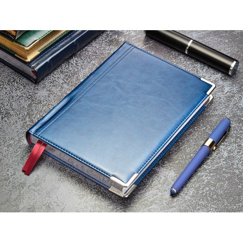 Ежедневник А5 полудатированный «Boss», синий