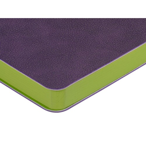 Ежедневник А5 датированный "Boston" 2026, фиолетовый с салатовым обрезом