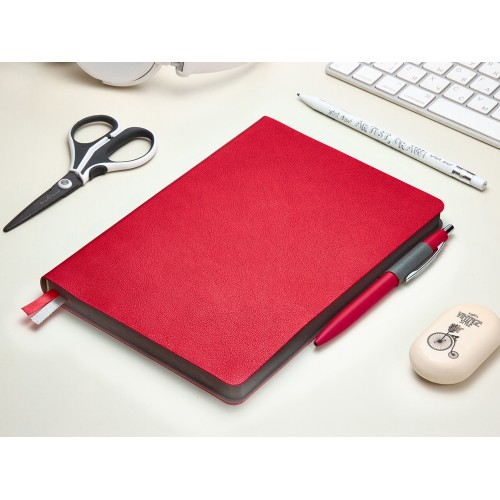 Ежедневник А5 датированный "Boston" 2027, красный с серым обрезом