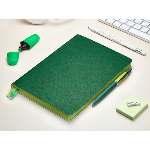 Ежедневник А5 датированный "Boston" 2027, зеленый с салатовым обрезом