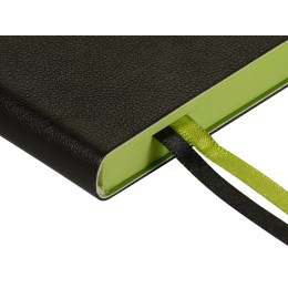 Ежедневник А5 датированный "Boston" 2027, черный с салатовым обрезом