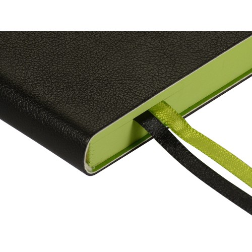 Ежедневник А5 датированный "Boston" 2027, черный с салатовым обрезом