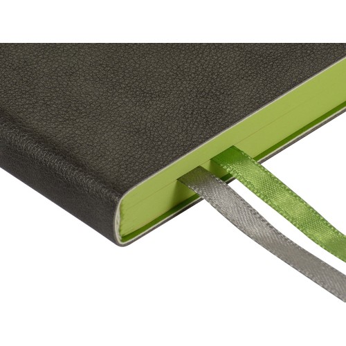 Ежедневник А5 датированный "Boston" 2027, серый с салатовым обрезом