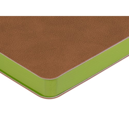 Ежедневник А5 датированный "Boston" 2027, коричневый с салатовым обрезом