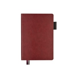 Ежедневник А5 датированный "Boston" 2026, бордовый с серым обрезом