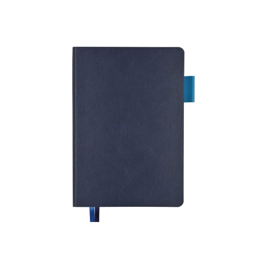 Ежедневник А5 датированный "Boston" 2027, темно-синий с голубым обрезом