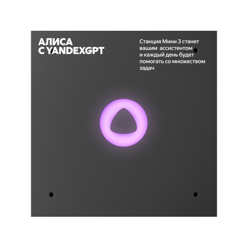 Умная колонка Яндекс Станция Мини 3 с Алисой на YaGPT черная, 12 Вт (YNDX-00027BLK)