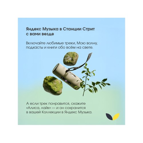 Умная портативная колонка Яндекс Станция Стрит с Алисой, зеленый (YNDX-00030GRN)