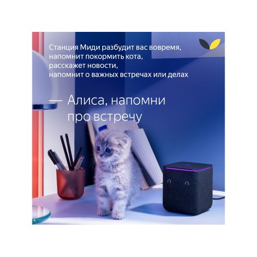 Умная колонка ЯНДЕКС Станция Миди с Алисой, с Zigbee, 24 Вт, цвет: изумрудный (YNDX-00054EMD)