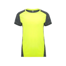 Спортивная футболка "Zolder" женская, неоновый желтый/меланжевый черный