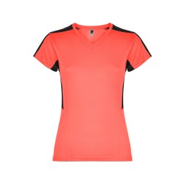 Футболка "Suzuka" женская, неоновый коралловый/черный
