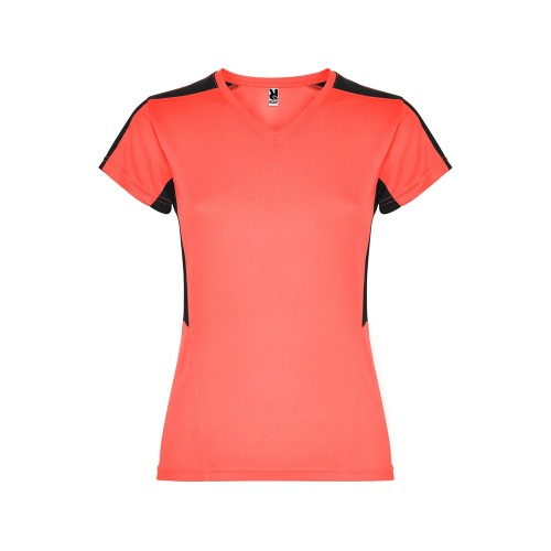 Футболка "Suzuka" женская, неоновый коралловый/черный