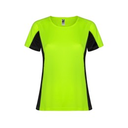 Футболка "Shanghai" женская, неоновый зеленый/черный