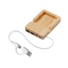 USB хаб «Memo», 2*USB, 2*Type C, бамбук